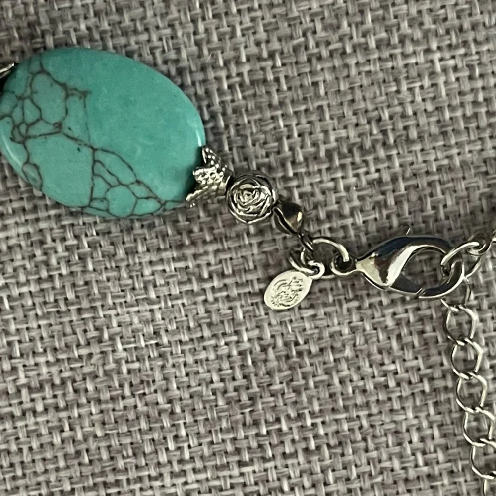 Premier Designs Turquoise & Brown Beaded Necklace & Bracelet